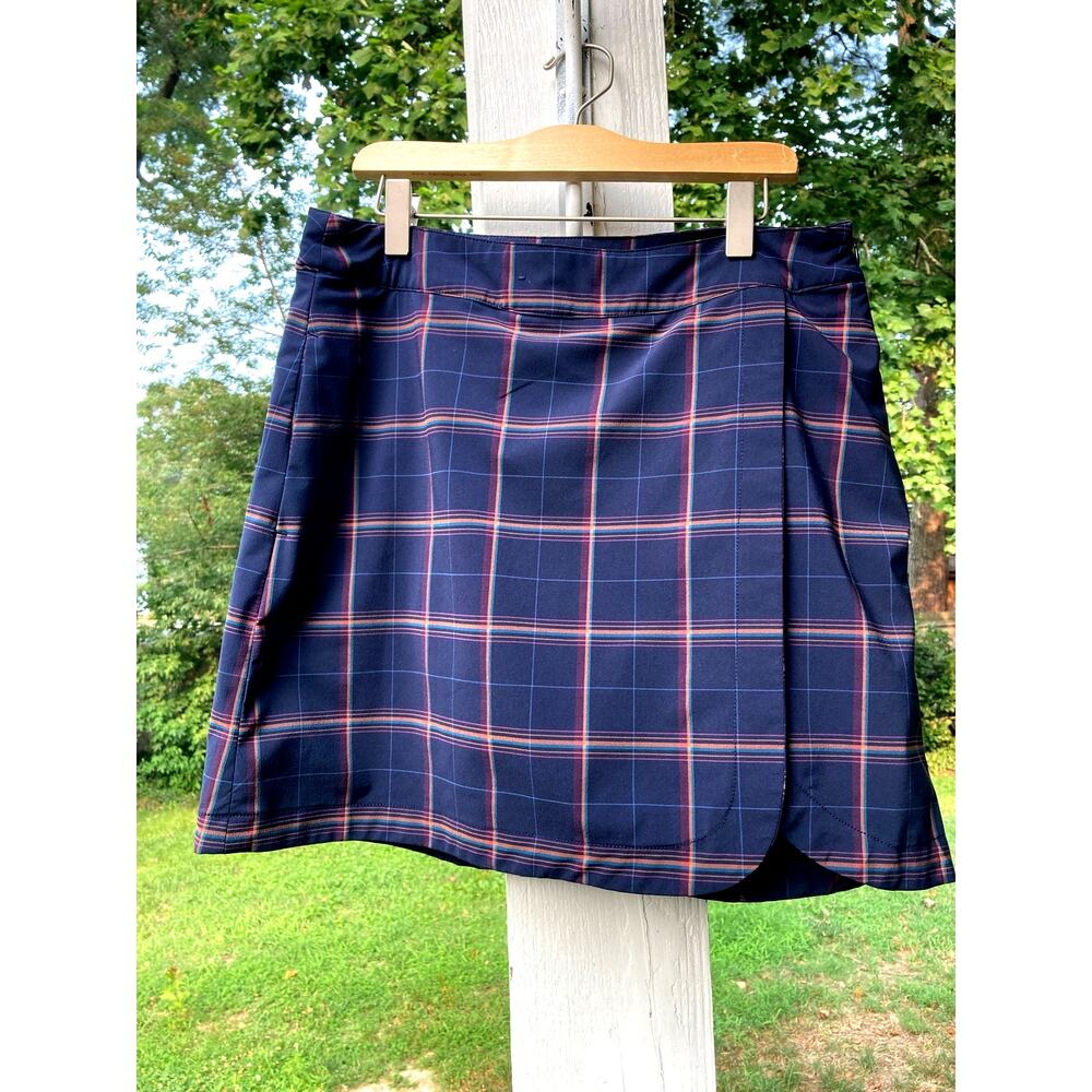 Lady Hagen - Blue and Red Plaid Golf Wrap Skirt with Shorts - Sz 4
